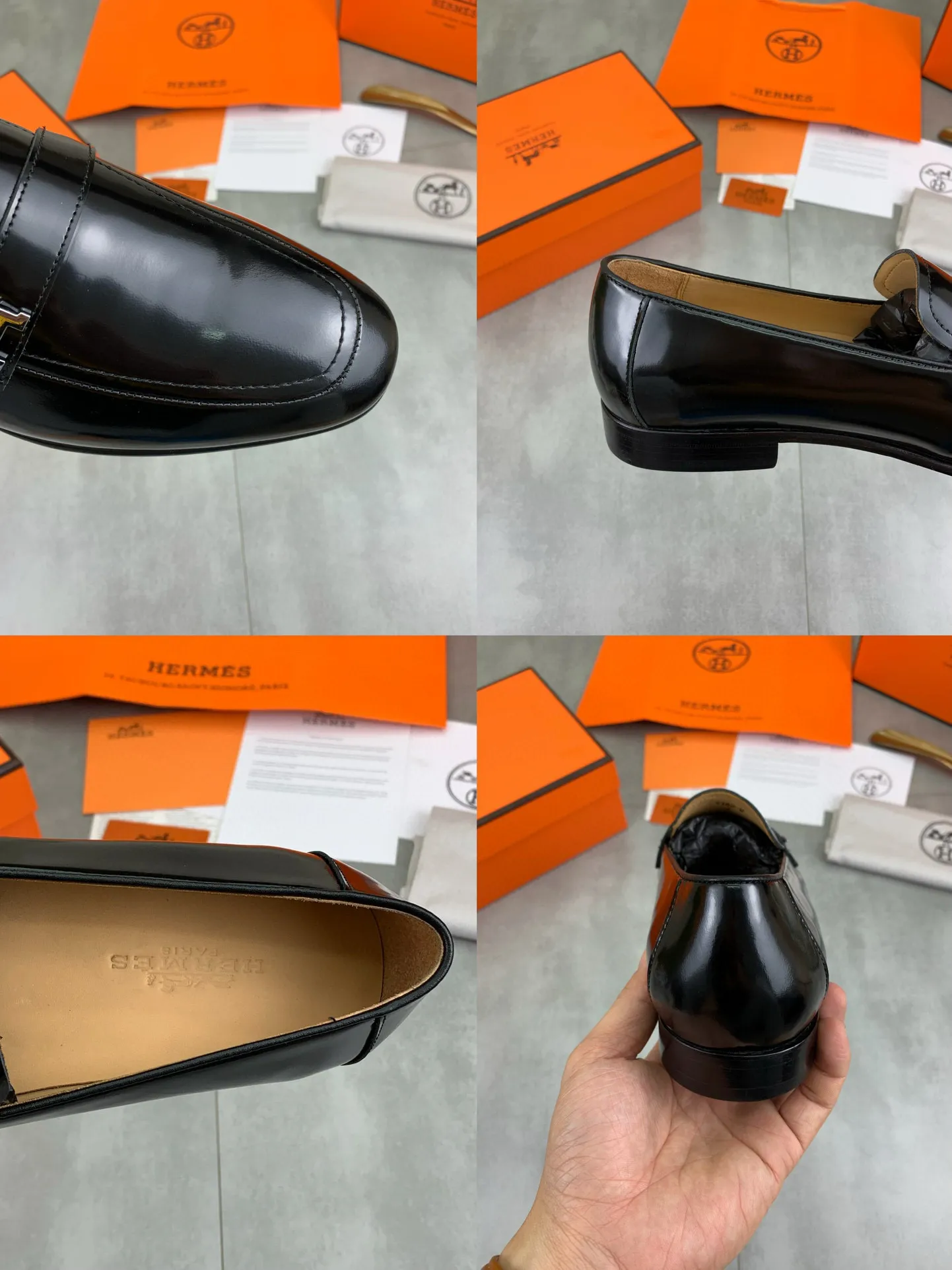 Factory price P960 💰Top version 💎💎💎 Original leather outsole Brand: Hermès (Hermès) Standard code: Men's size 39-44 (38, 45 can be customized) Grade: Same as the official website Original quality materials: Original soft calfskin Water-dyed cowhide lining Original Italian leather outsole Style categories: Men's fashion Formal casual leather shoes Slip-on men's shoes series Young fashion European and American trends, British style, colors: multiple options, counter packaging